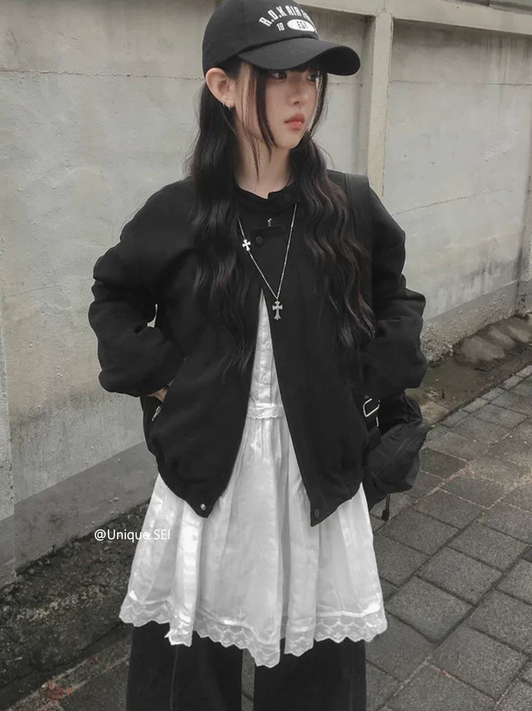 있음 선적 chic 가을 겨울 레트로 스탠드 칼라 지퍼 오토바이 재킷 여성 코트 상세 이미지 24