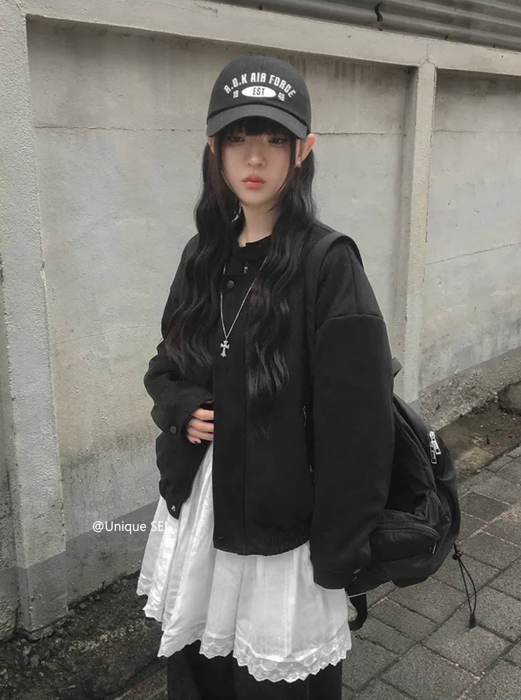 있음 선적 chic 가을 겨울 레트로 스탠드 칼라 지퍼 오토바이 재킷 여성 코트 상세 이미지 30