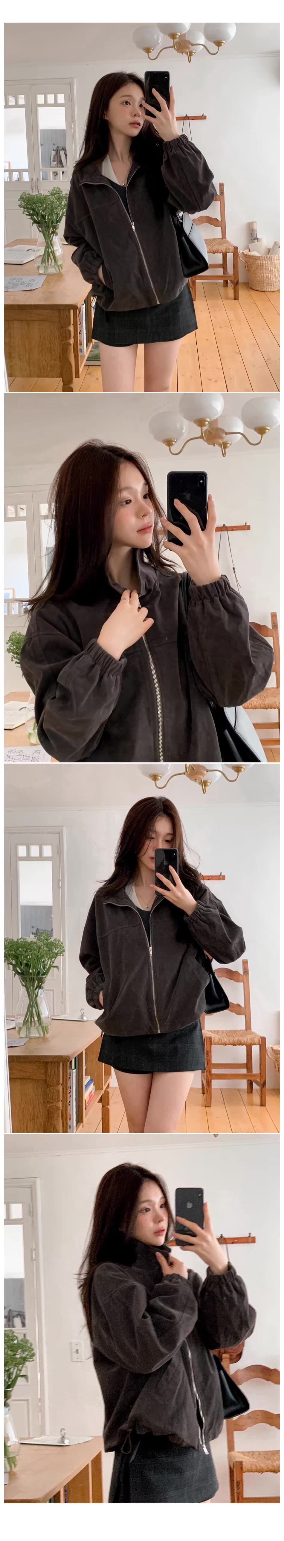 있음 밖으로 2026 한국 스타일 ins 바람 아름다움 라드. 잘 생긴 스웨이드 원단 루즈핏 재킷 재킷 상세 이미지 15