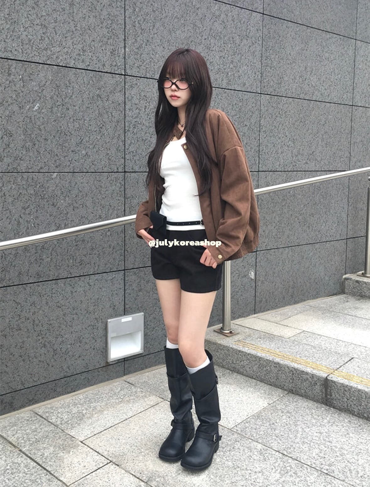 있음 선적 chic 가을 겨울 레트로 스탠드 칼라 지퍼 오토바이 재킷 여성 코트 상세 이미지 9