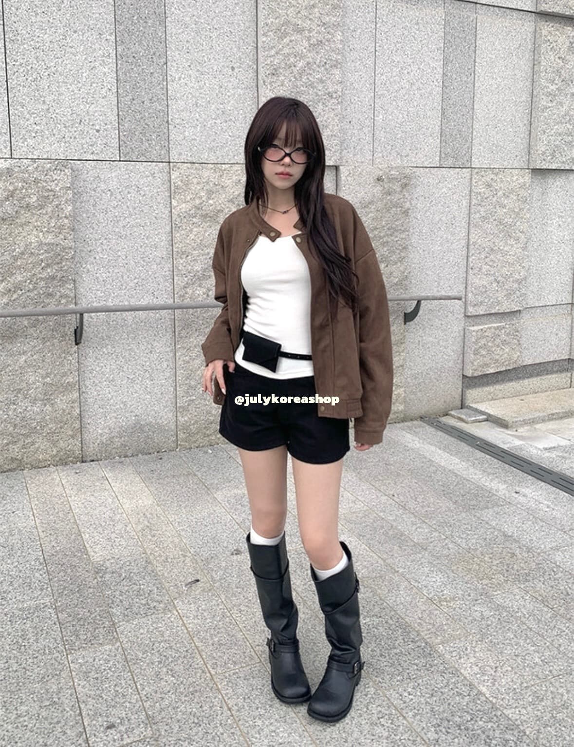 있음 선적 chic 가을 겨울 레트로 스탠드 칼라 지퍼 오토바이 재킷 여성 코트 상세 이미지 14