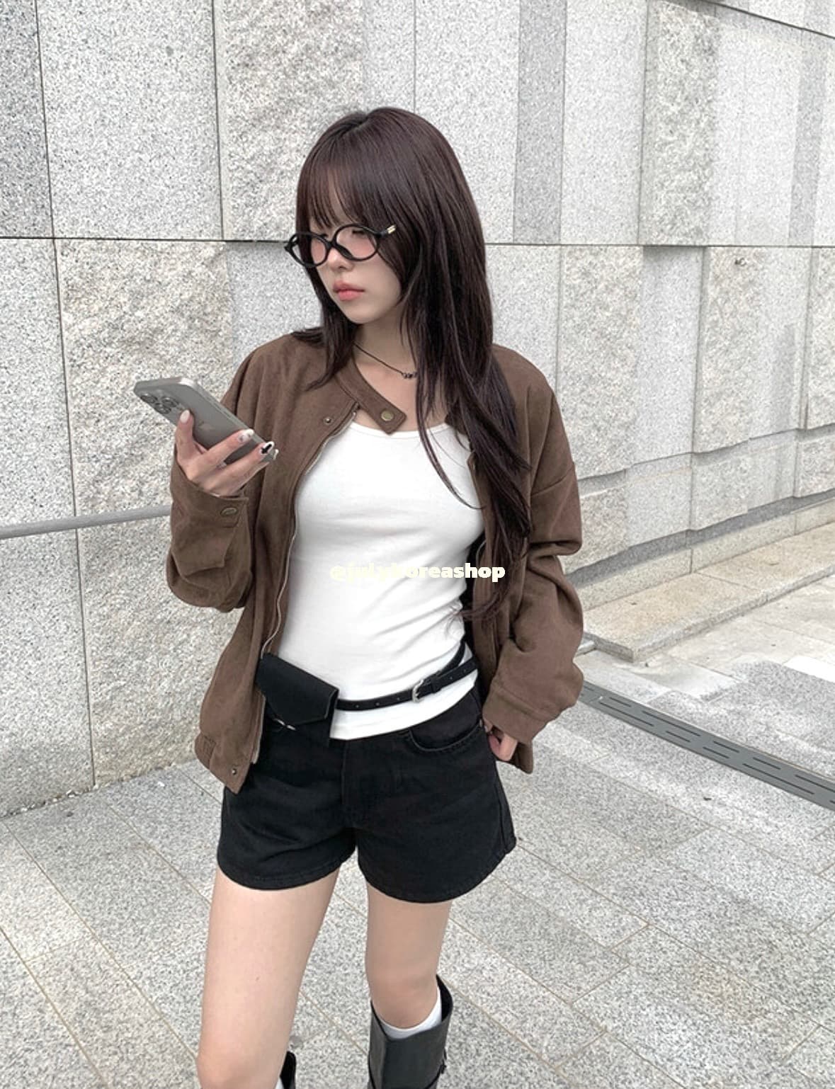 있음 선적 chic 가을 겨울 레트로 스탠드 칼라 지퍼 오토바이 재킷 여성 코트 상세 이미지 17