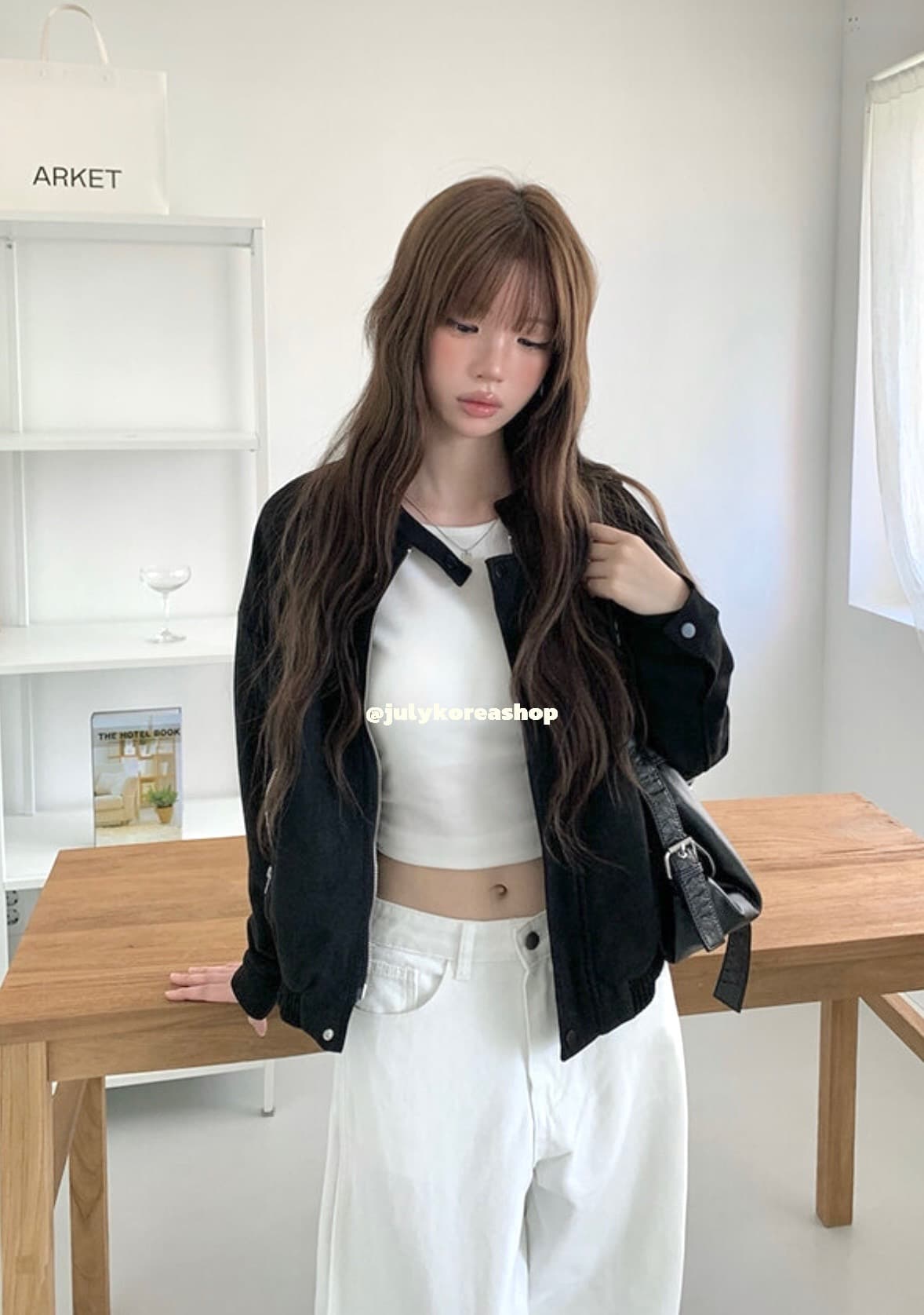 있음 선적 chic 가을 겨울 레트로 스탠드 칼라 지퍼 오토바이 재킷 여성 코트 상세 이미지 26