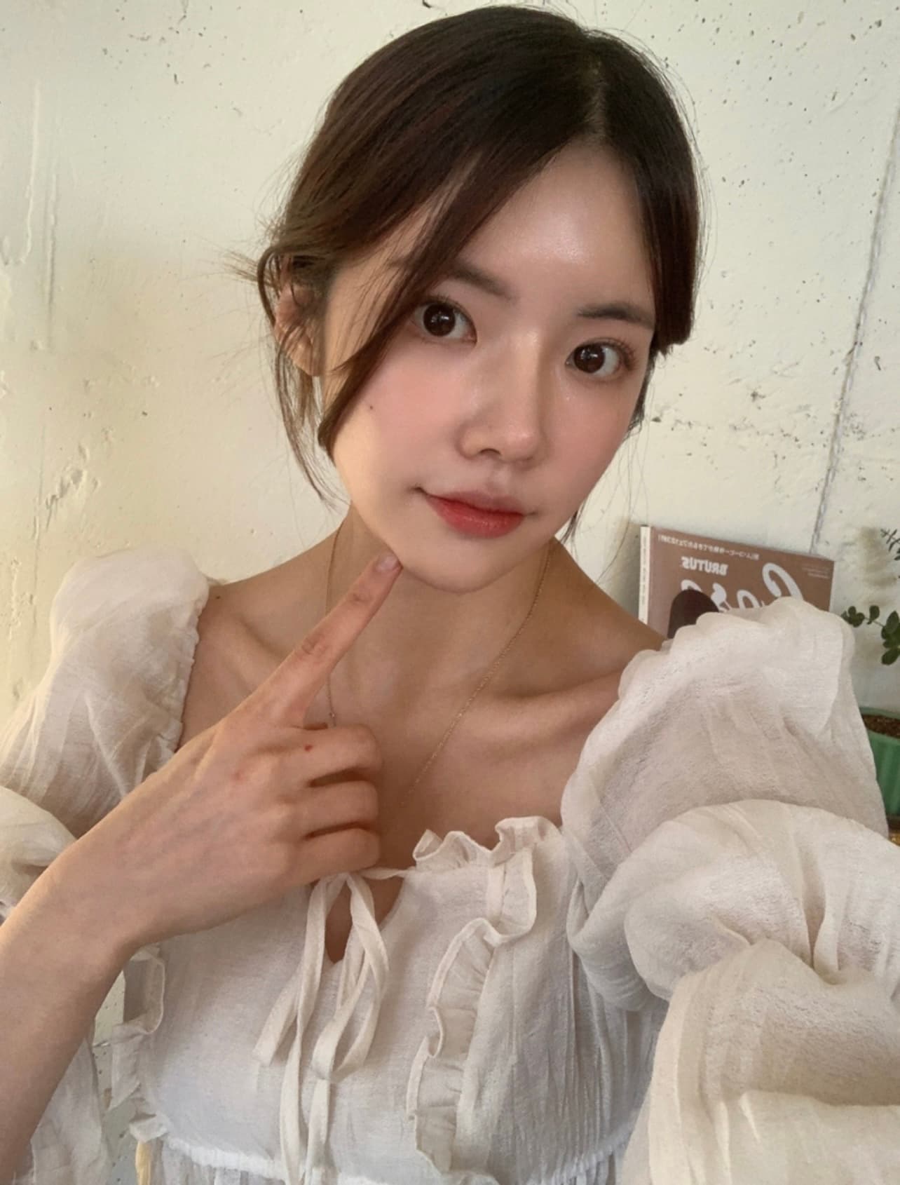 재고 있음 chic 가을 다용도 단색 프릴 셔츠 상세 이미지 4