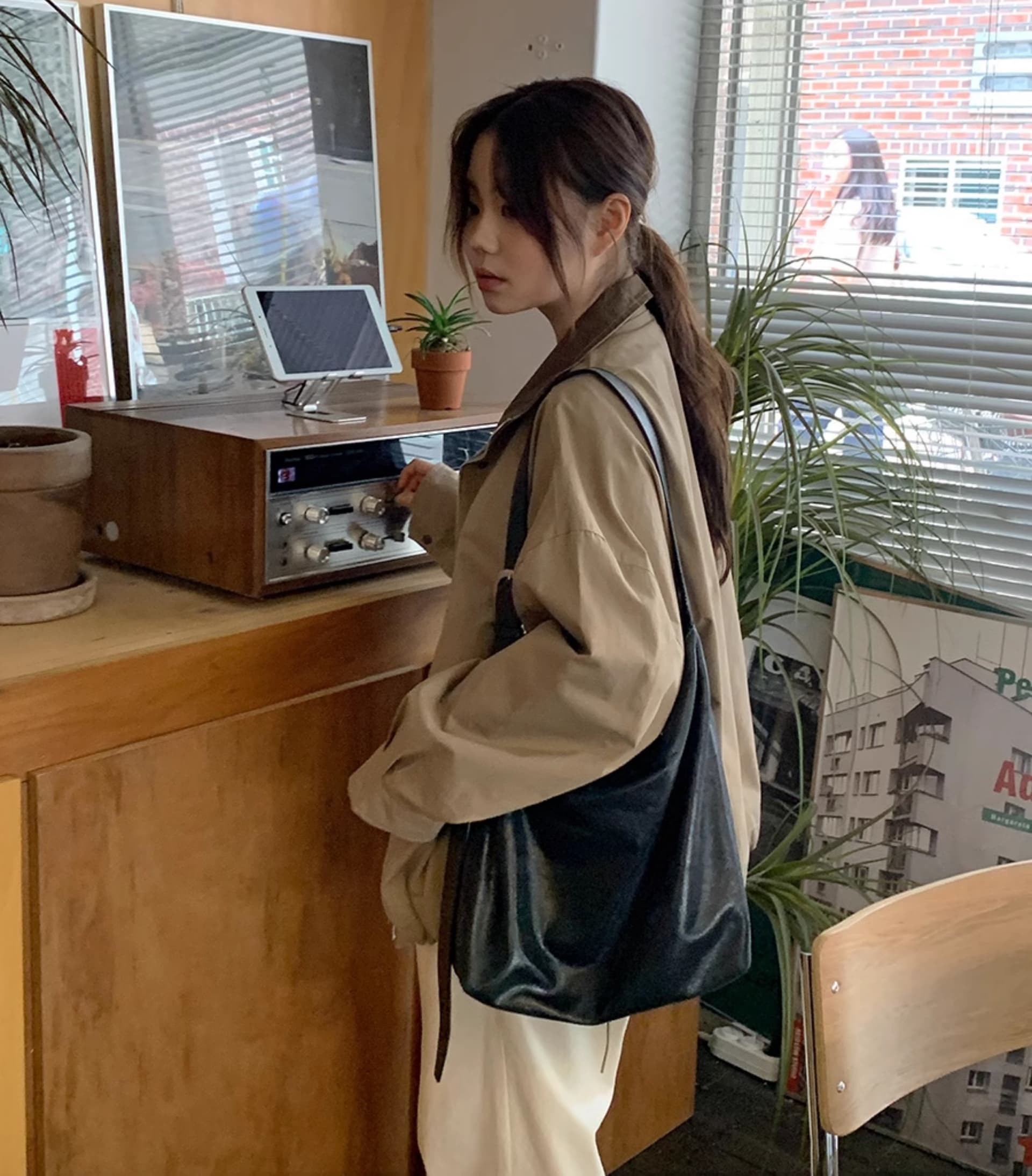 재고 있음 chic 한국 스타일 배색 루즈핏 재킷 재킷 상세 이미지 8