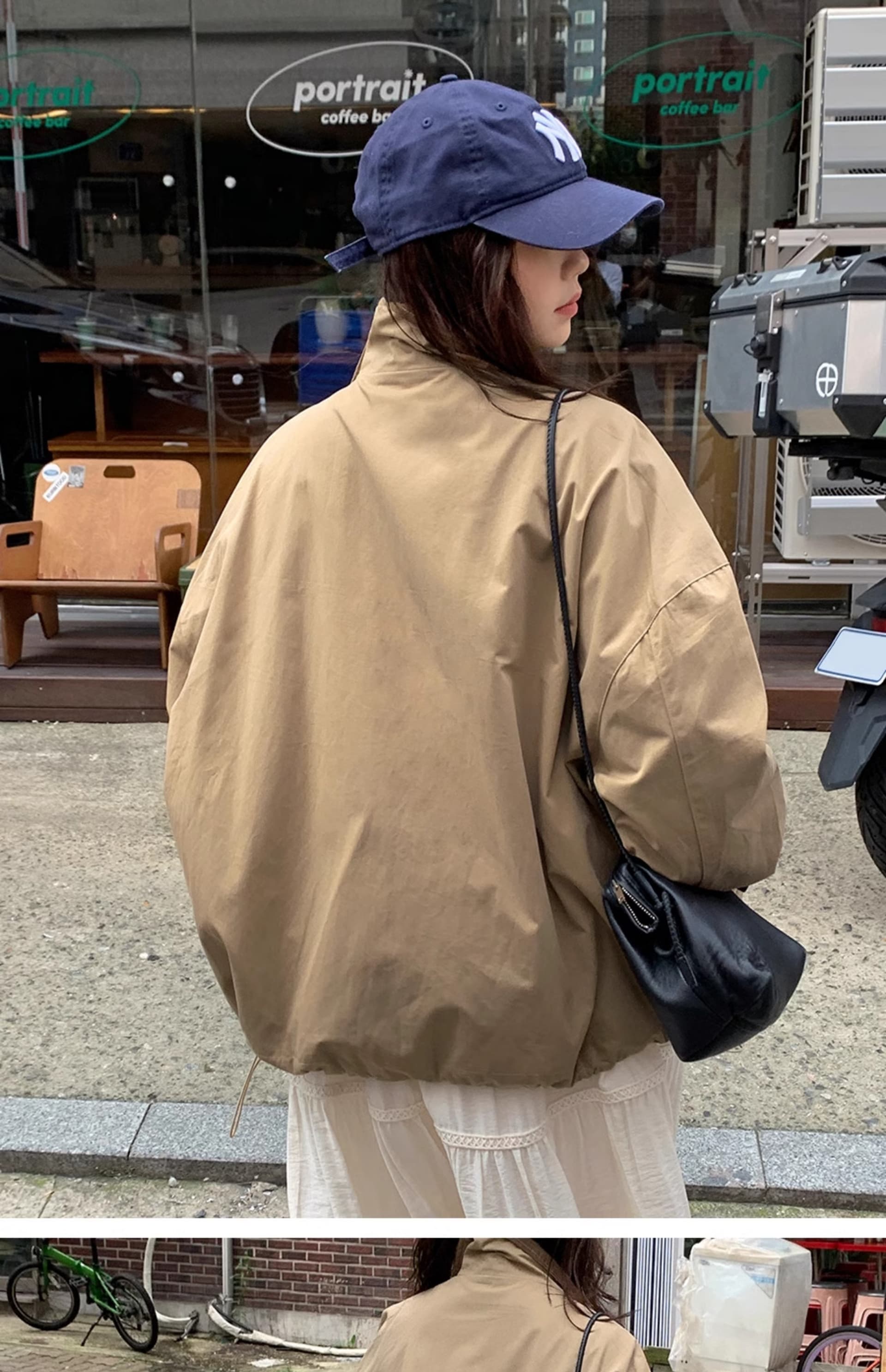 재고 있음 chic 한국 스타일 배색 루즈핏 재킷 재킷 상세 이미지 11