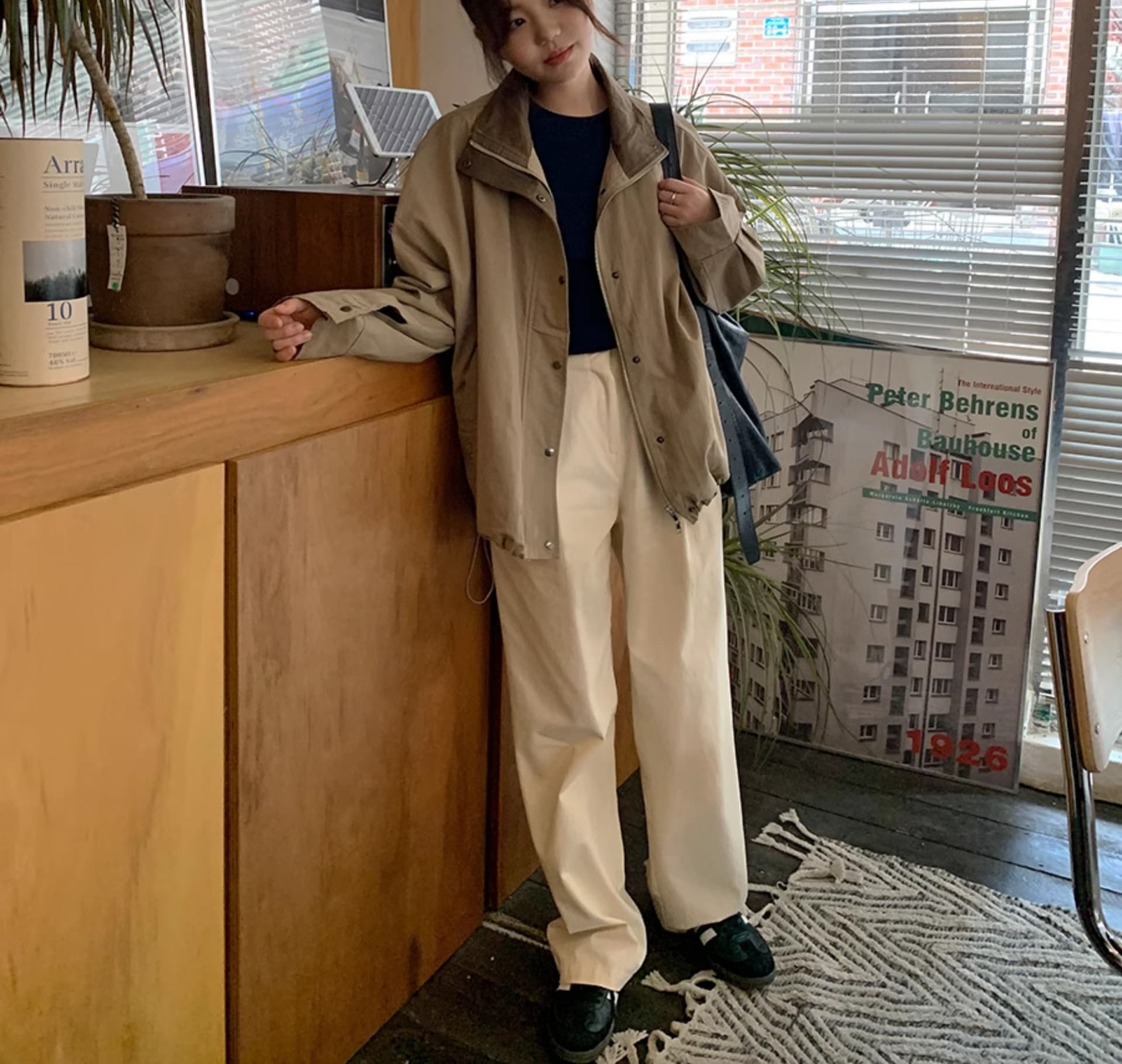 재고 있음 chic 한국 스타일 배색 루즈핏 재킷 재킷 상세 이미지 14