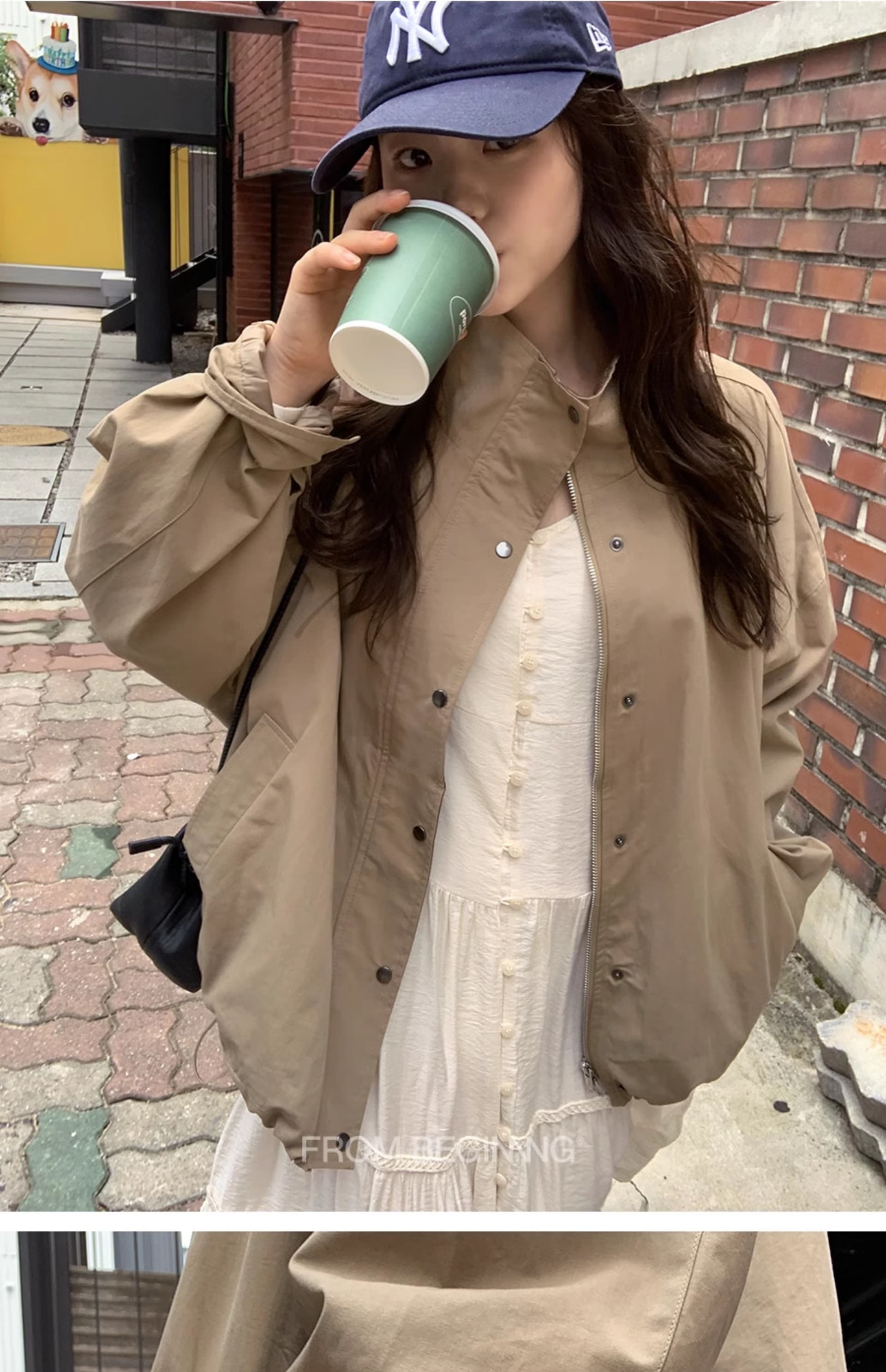 재고 있음 chic 한국 스타일 배색 루즈핏 재킷 재킷 상세 이미지 25