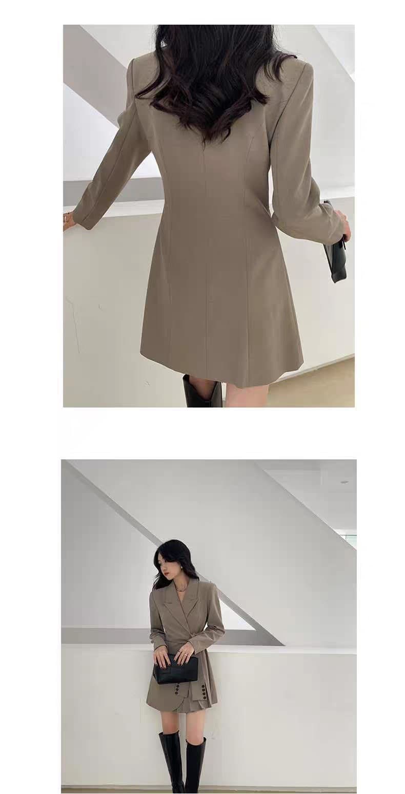재고 있음 2026 불규칙 치마 로얄 자매 빛 요리 한 바람 드레스 품격 디자인 센스 허리 수축 치마 상세 이미지 8