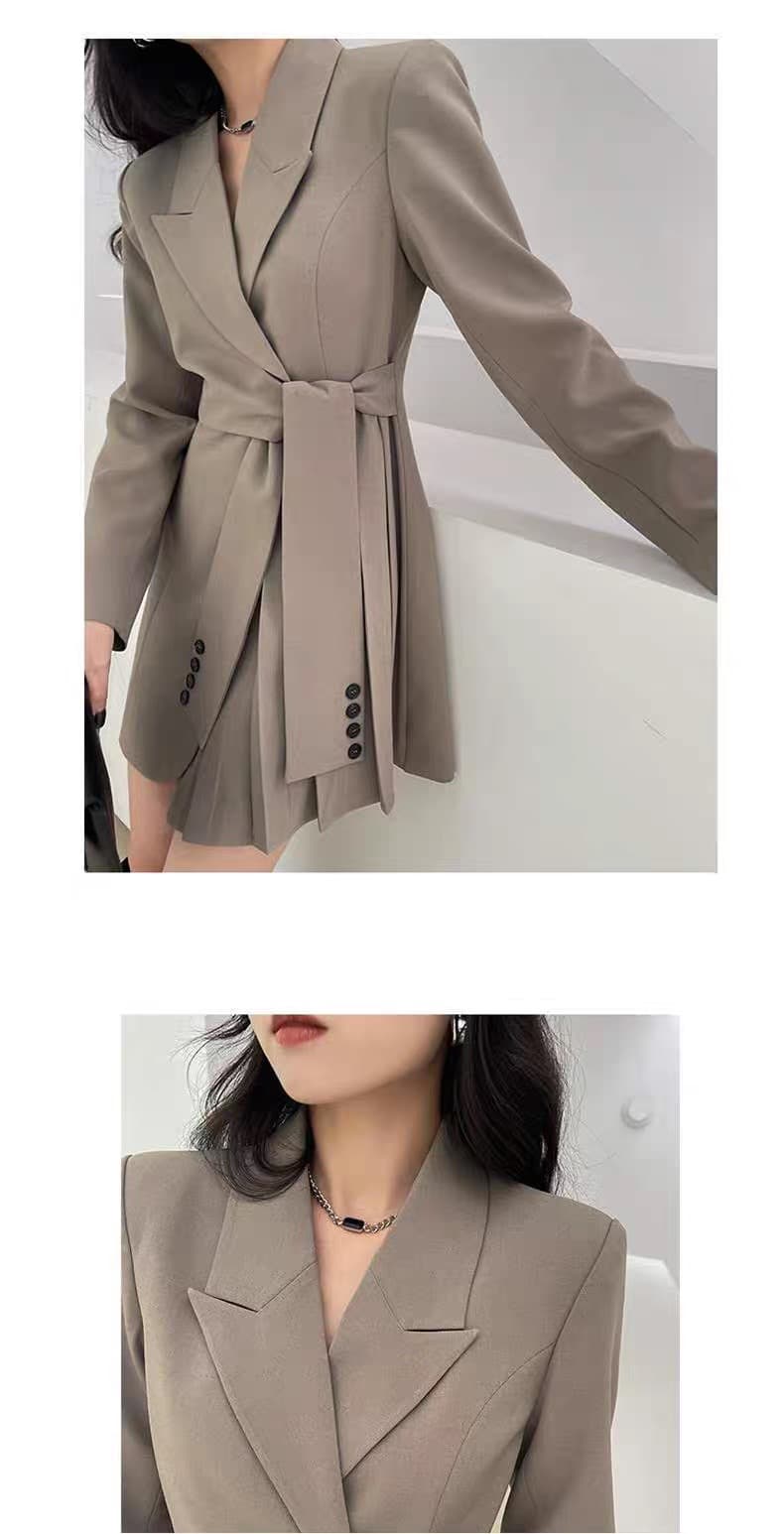 재고 있음 2026 불규칙 치마 로얄 자매 빛 요리 한 바람 드레스 품격 디자인 센스 허리 수축 치마 상세 이미지 9