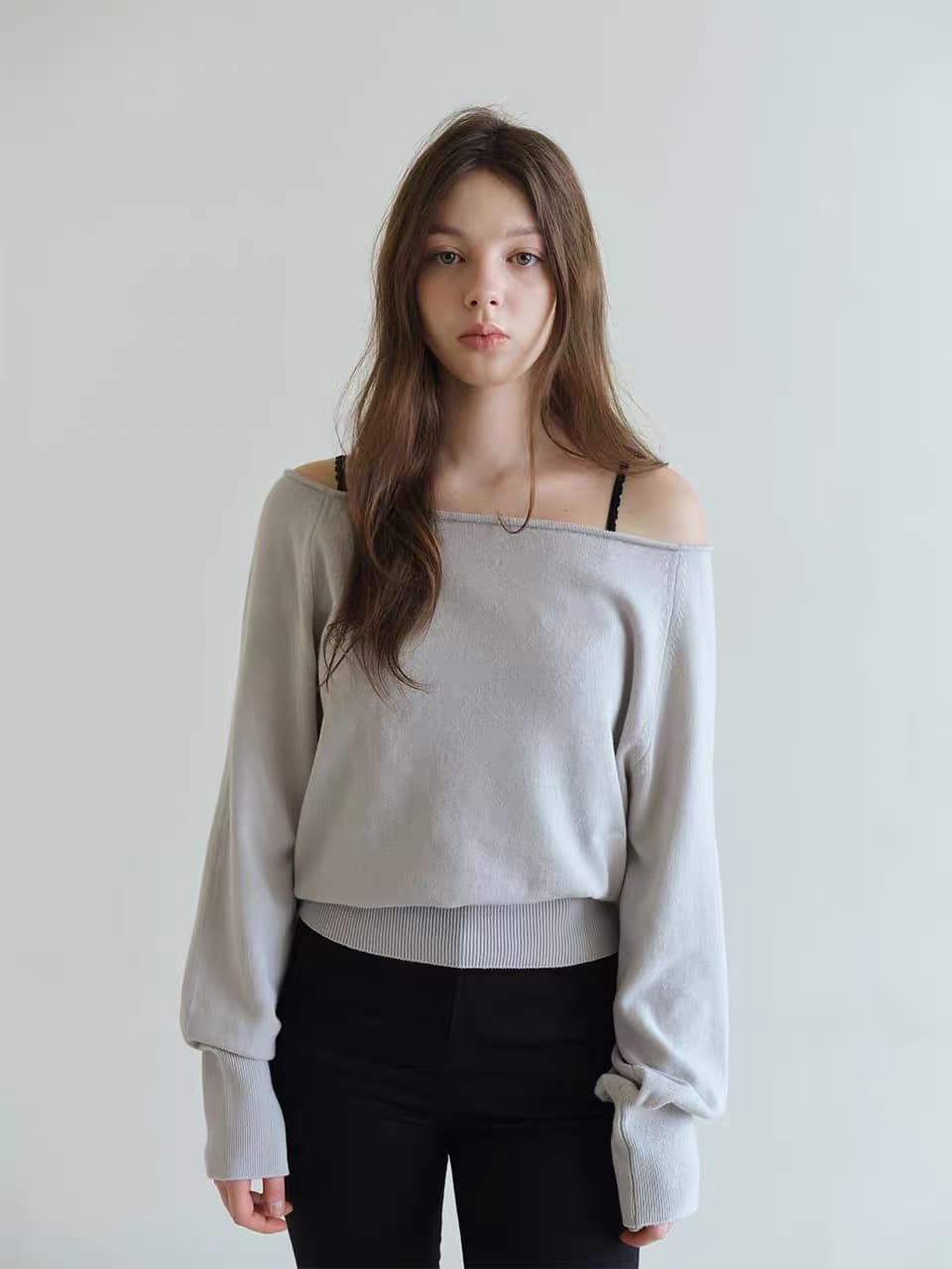 있음 선적 한국 ins 활기찬 연령 감소 미니 니트 슬립 드레스 상세 이미지 25