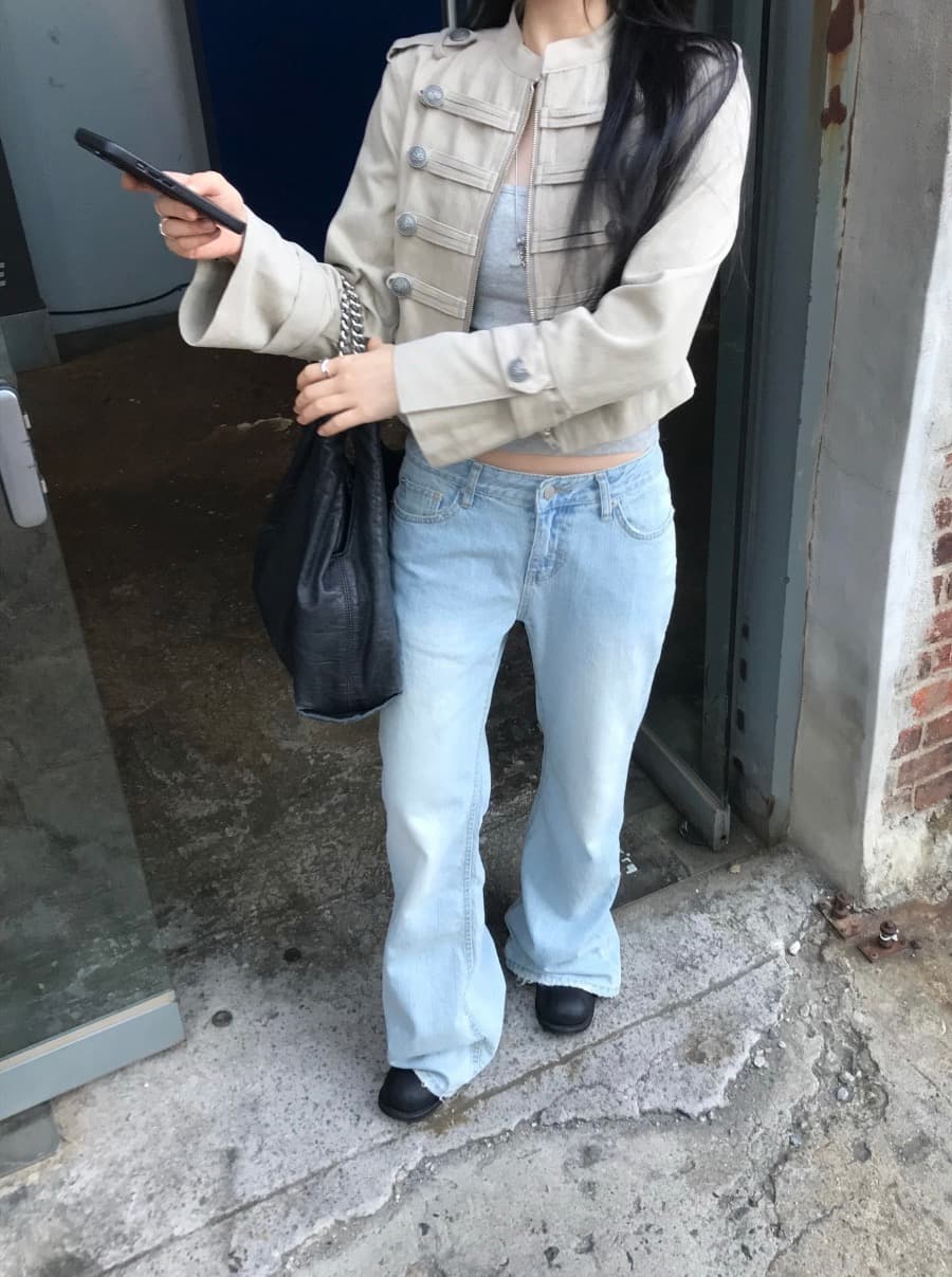 한국 chic 가을 작은 대중 레트로 Chic 단추 장식 루즈핏 다용도 긴팔 워크웨어 재킷 짧은 외투 상세 이미지 10