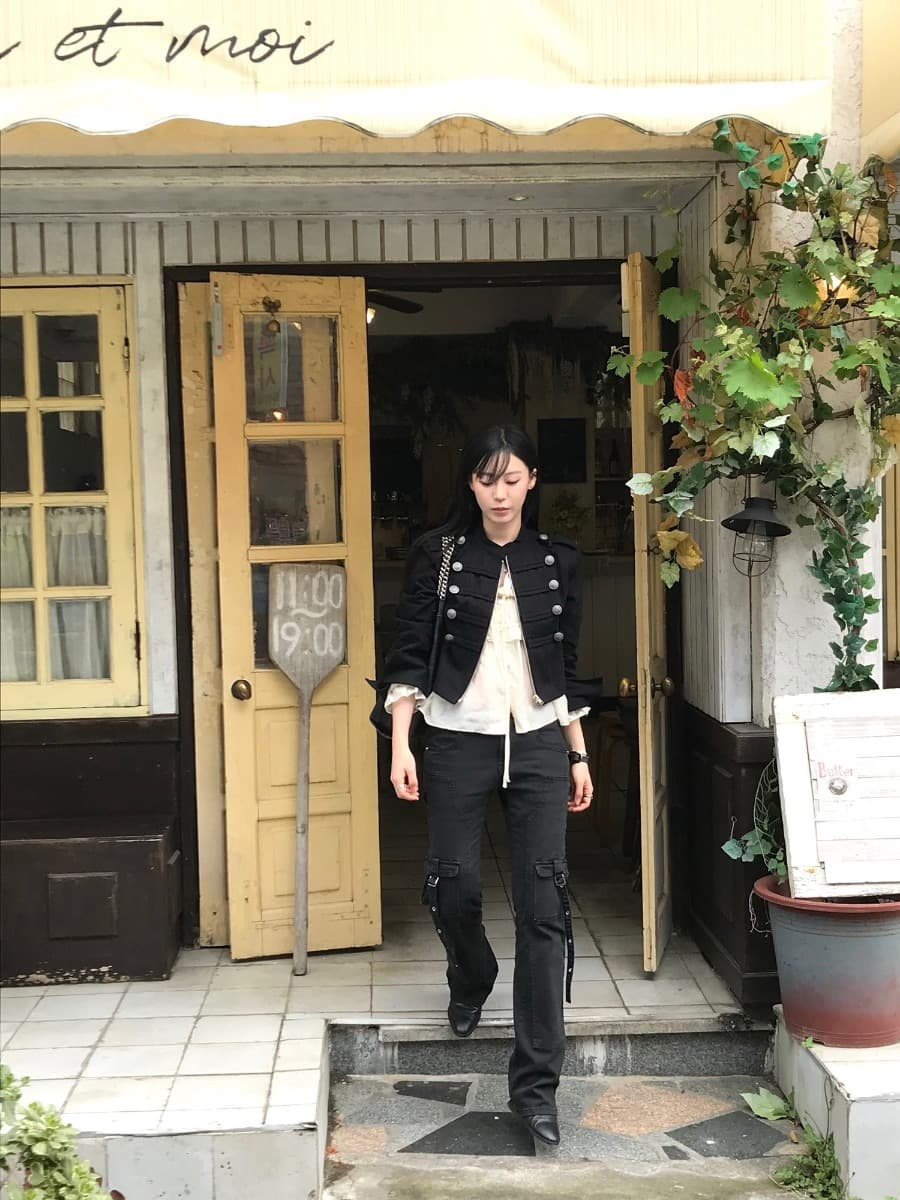한국 chic 가을 작은 대중 레트로 Chic 단추 장식 루즈핏 다용도 긴팔 워크웨어 재킷 짧은 외투 상세 이미지 20