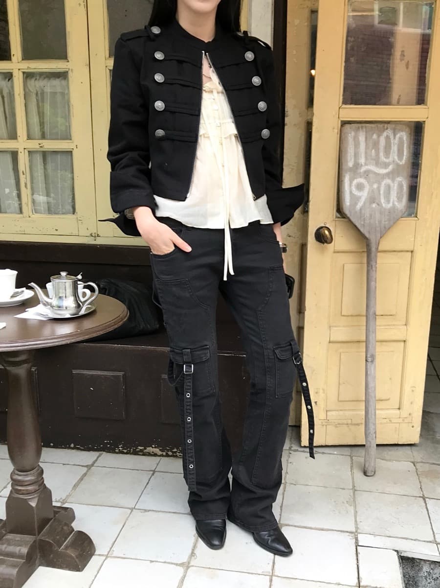 한국 chic 가을 작은 대중 레트로 Chic 단추 장식 루즈핏 다용도 긴팔 워크웨어 재킷 짧은 외투 상세 이미지 22