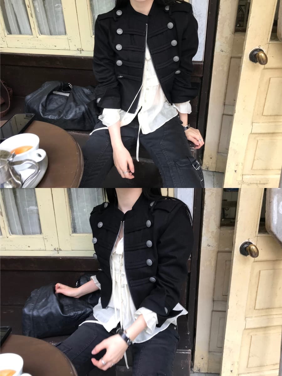 한국 chic 가을 작은 대중 레트로 Chic 단추 장식 루즈핏 다용도 긴팔 워크웨어 재킷 짧은 외투 상세 이미지 23
