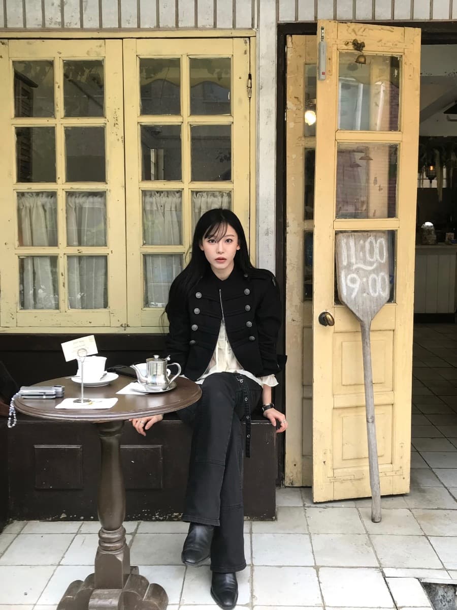 한국 chic 가을 작은 대중 레트로 Chic 단추 장식 루즈핏 다용도 긴팔 워크웨어 재킷 짧은 외투 상세 이미지 24