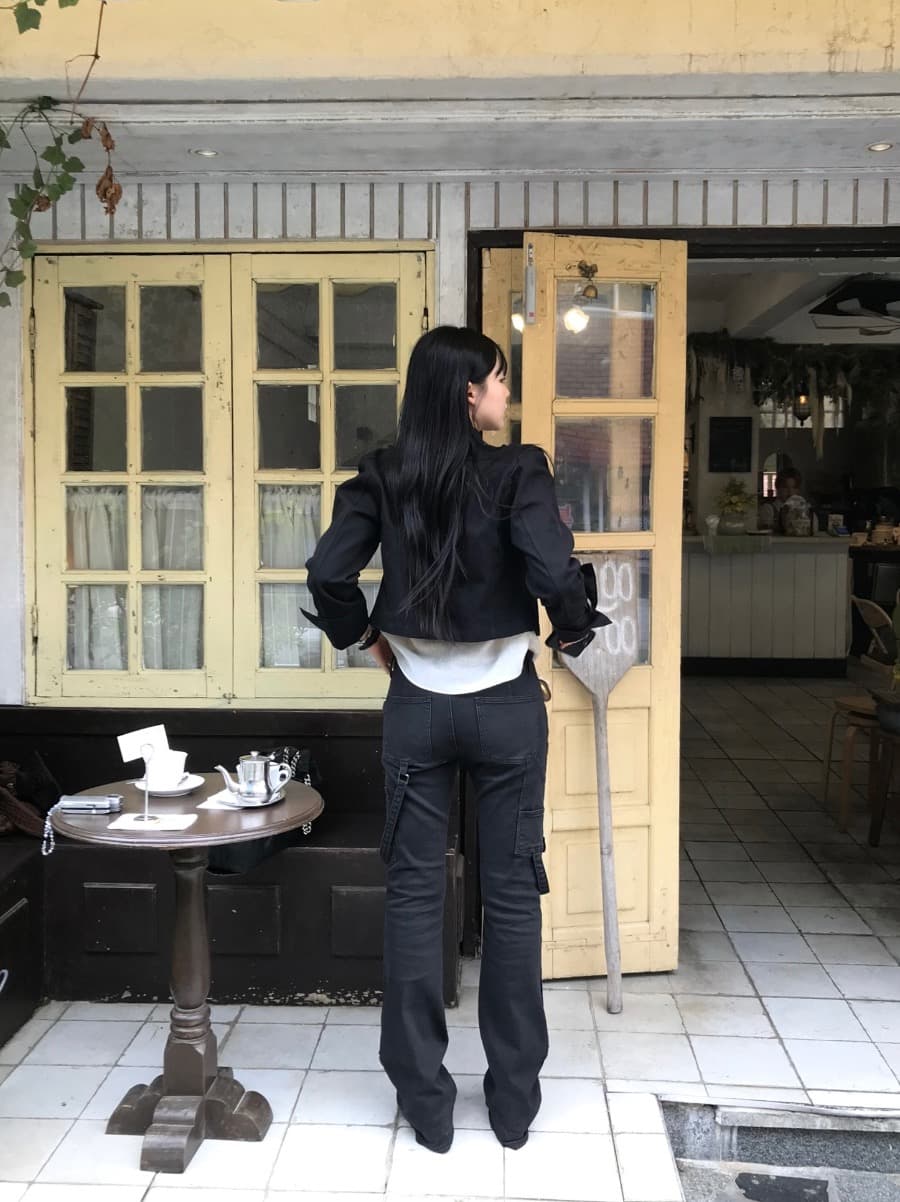 한국 chic 가을 작은 대중 레트로 Chic 단추 장식 루즈핏 다용도 긴팔 워크웨어 재킷 짧은 외투 상세 이미지 26