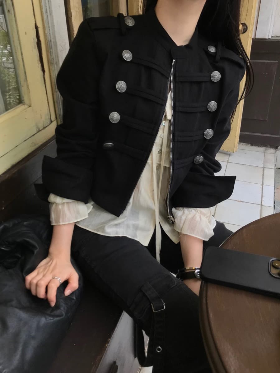 한국 chic 가을 작은 대중 레트로 Chic 단추 장식 루즈핏 다용도 긴팔 워크웨어 재킷 짧은 외투 상세 이미지 27