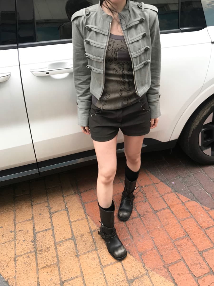 한국 chic 가을 작은 대중 레트로 Chic 단추 장식 루즈핏 다용도 긴팔 워크웨어 재킷 짧은 외투 상세 이미지 35