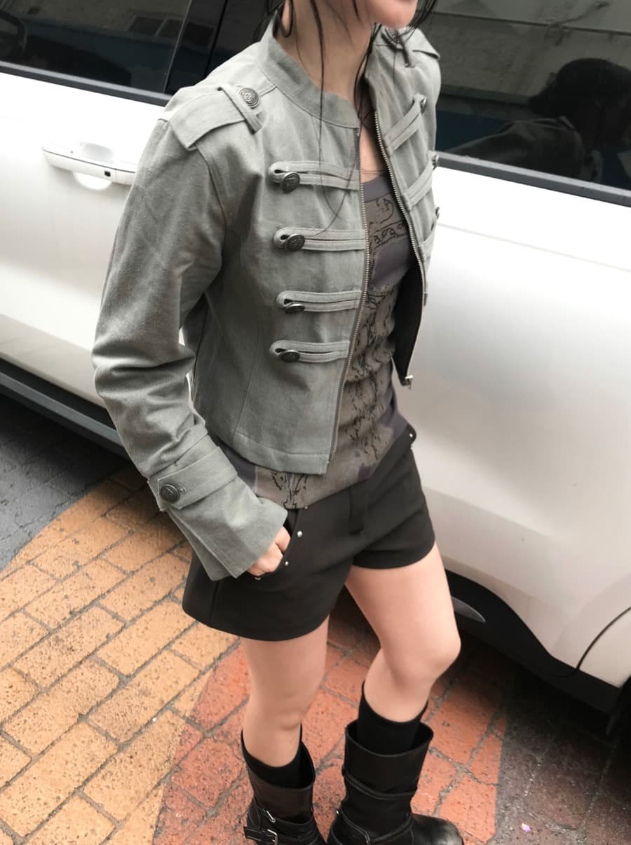 한국 chic 가을 작은 대중 레트로 Chic 단추 장식 루즈핏 다용도 긴팔 워크웨어 재킷 짧은 외투 상세 이미지 37