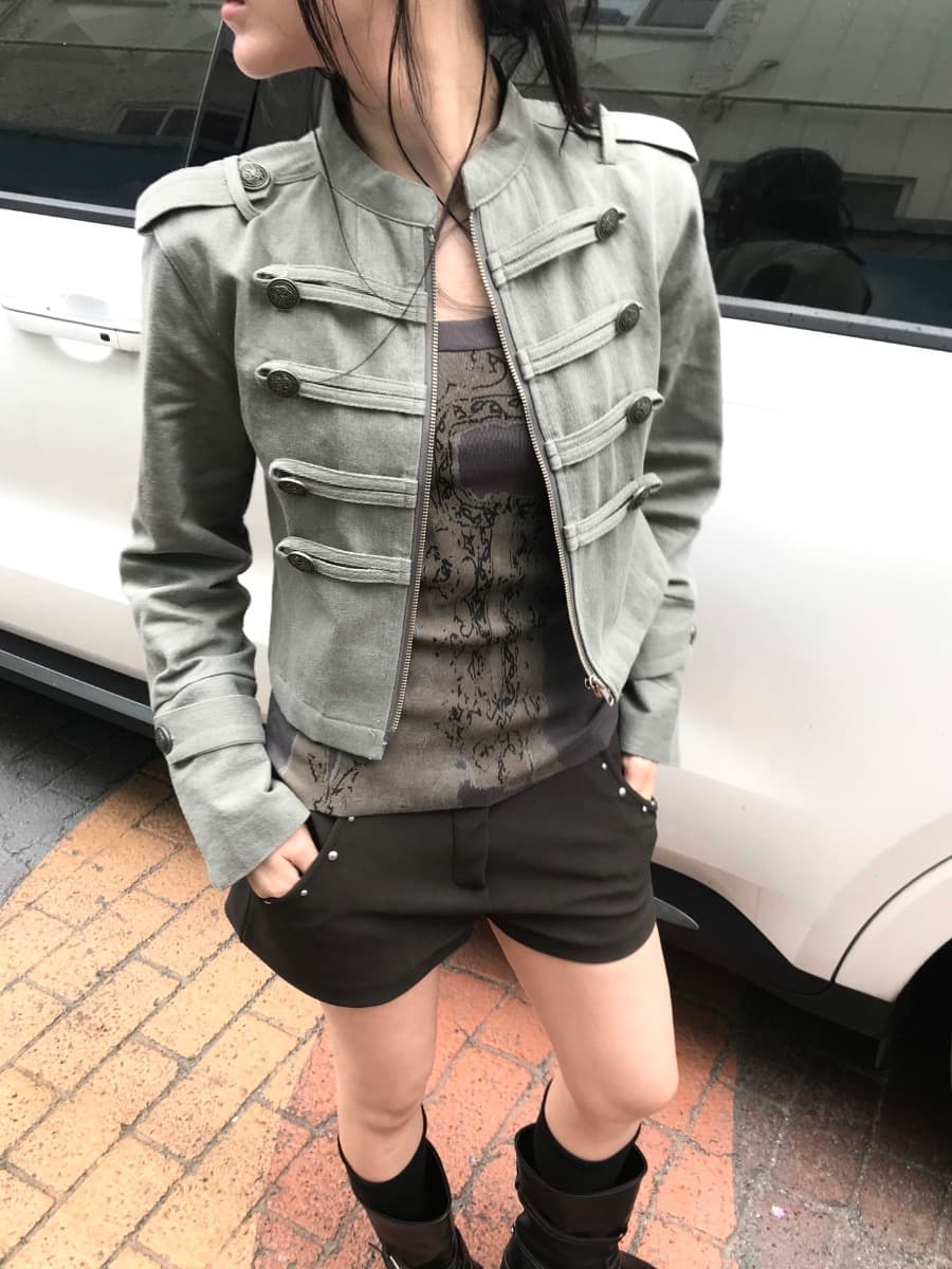 한국 chic 가을 작은 대중 레트로 Chic 단추 장식 루즈핏 다용도 긴팔 워크웨어 재킷 짧은 외투 상세 이미지 38