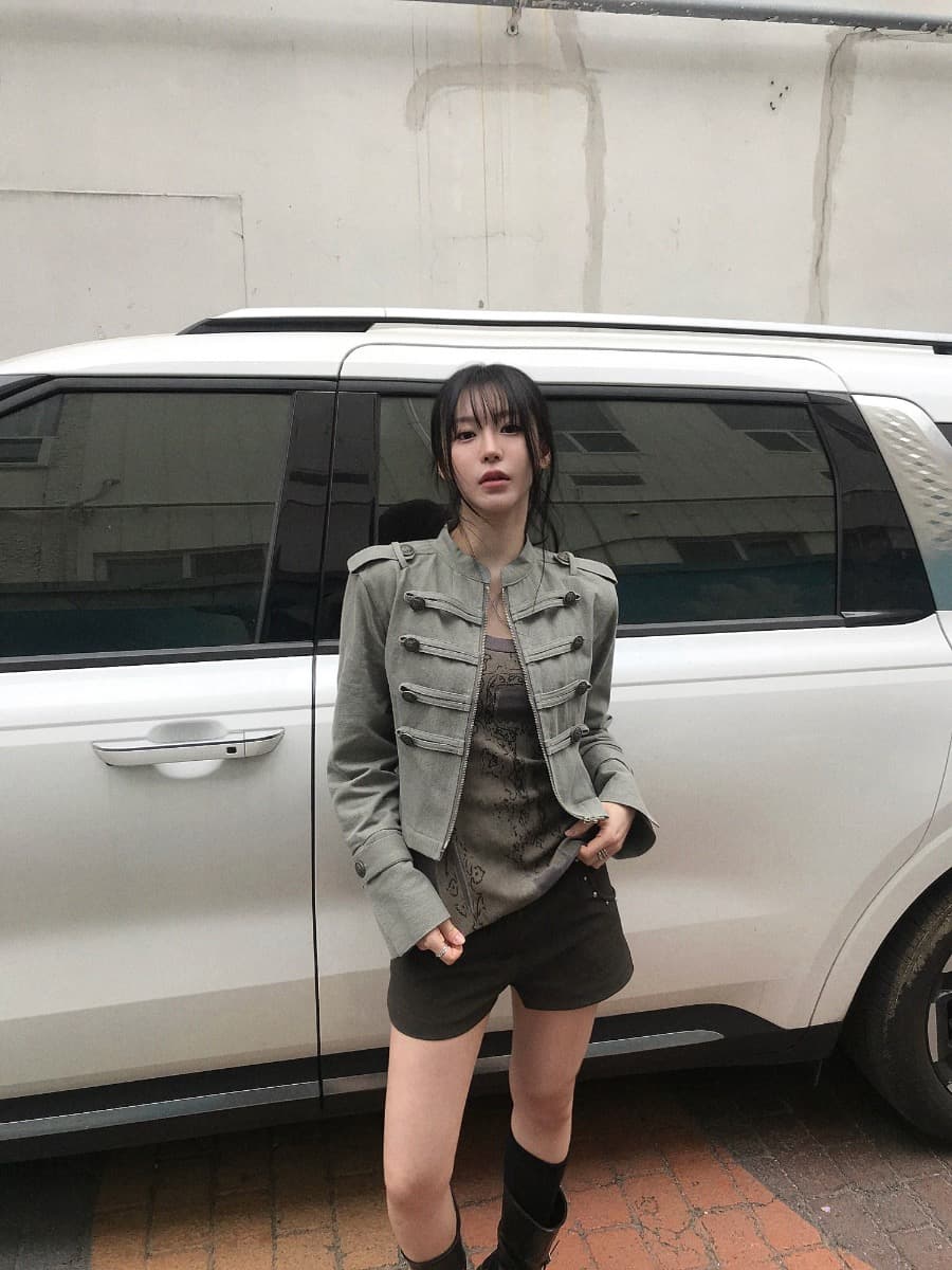 한국 chic 가을 작은 대중 레트로 Chic 단추 장식 루즈핏 다용도 긴팔 워크웨어 재킷 짧은 외투 상세 이미지 41