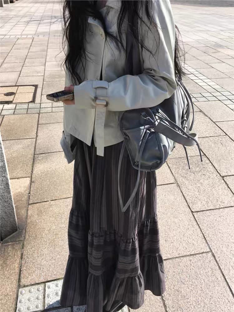 재고 있음 2026 가을 새로운 영국식 바람 이중 버튼 폴로 칼라 쇼트 스타일 긴팔 작은 바람 의류 여성 상세 이미지 16