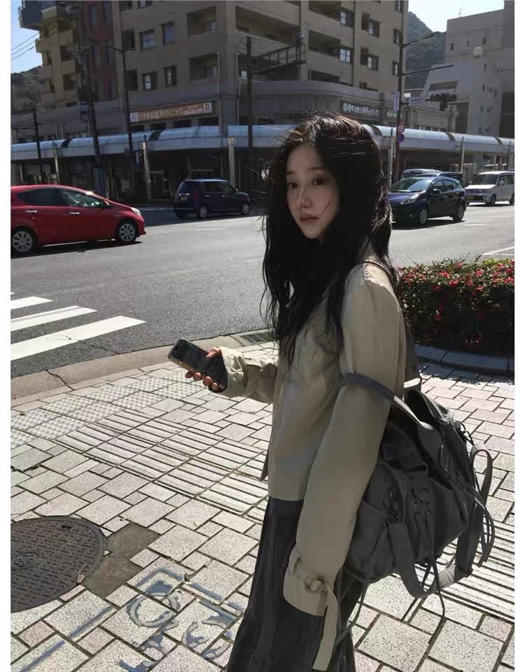 재고 있음 2026 가을 새로운 영국식 바람 이중 버튼 폴로 칼라 쇼트 스타일 긴팔 작은 바람 의류 여성 상세 이미지 21