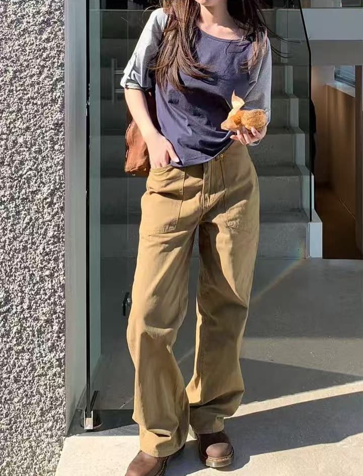 재고 있음 한국 ins 여름 루즈핏 디자인 센스 배색 티셔츠 여성 상세 이미지 4