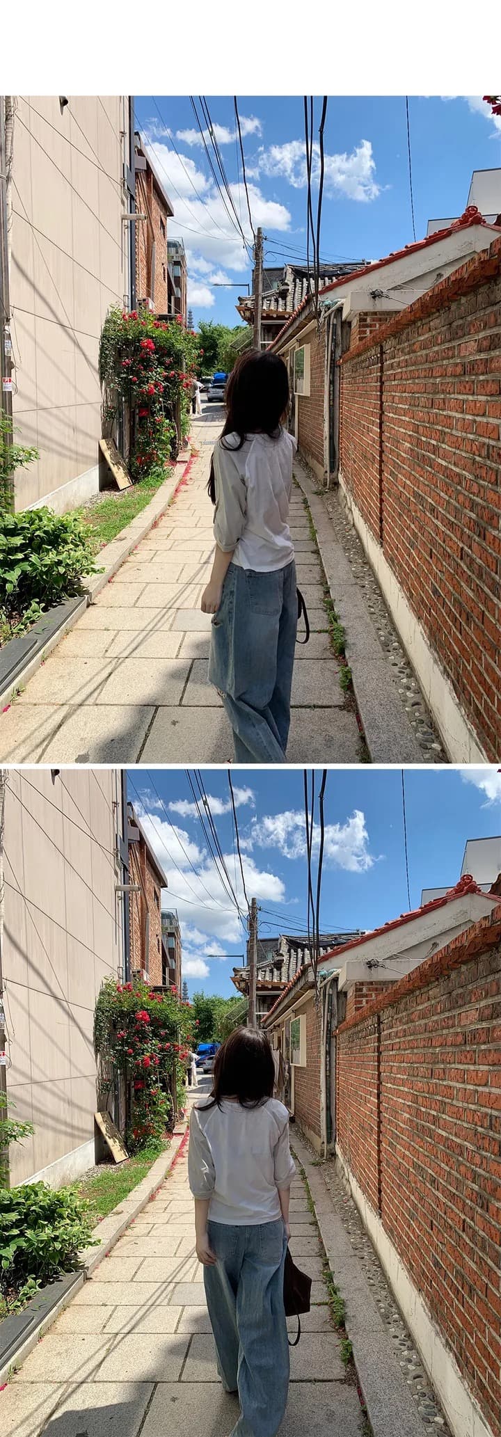 재고 있음 한국 ins 여름 루즈핏 디자인 센스 배색 티셔츠 여성 상세 이미지 12
