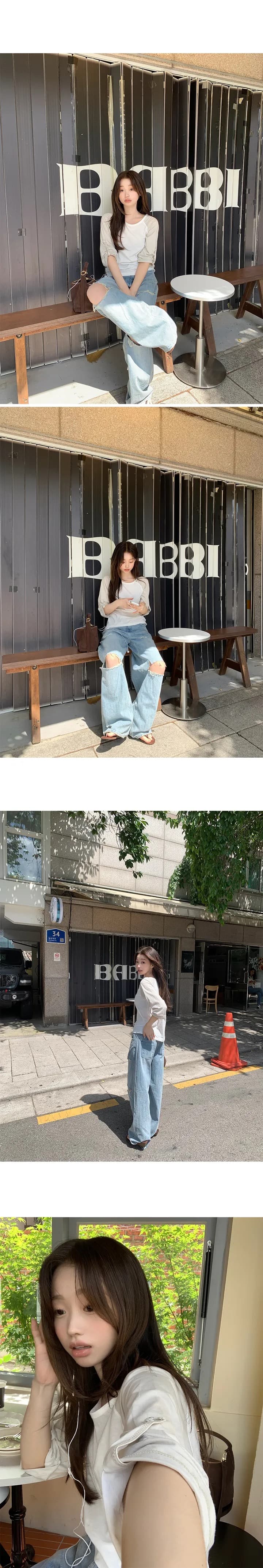 재고 있음 한국 ins 여름 루즈핏 디자인 센스 배색 티셔츠 여성 상세 이미지 13