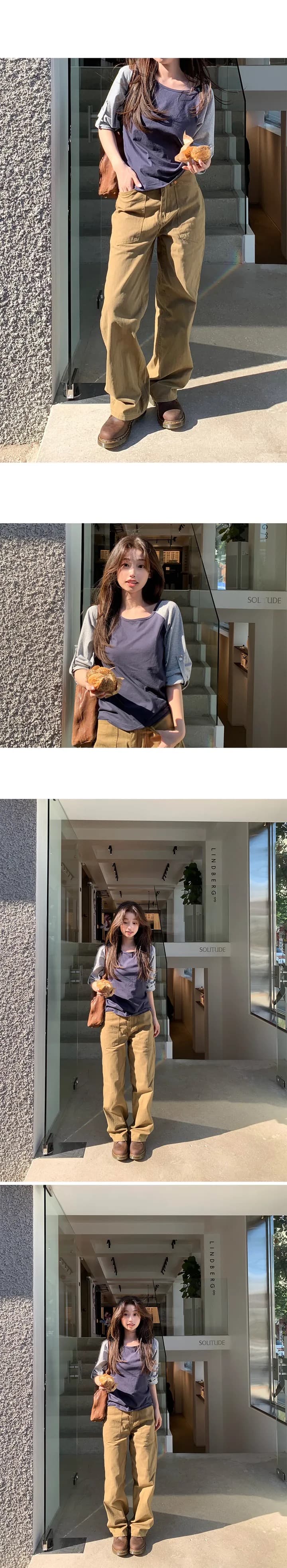 재고 있음 한국 ins 여름 루즈핏 디자인 센스 배색 티셔츠 여성 상세 이미지 14