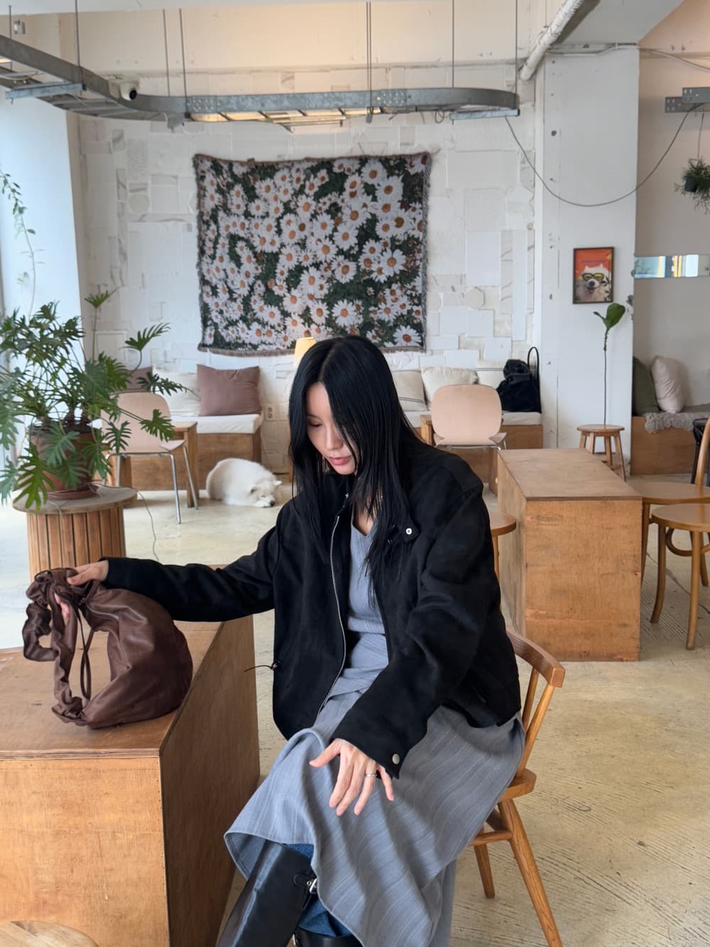 chic 가을 겨울 다용도 사슴 캐시미어 보온 여성 코트 상세 이미지 11