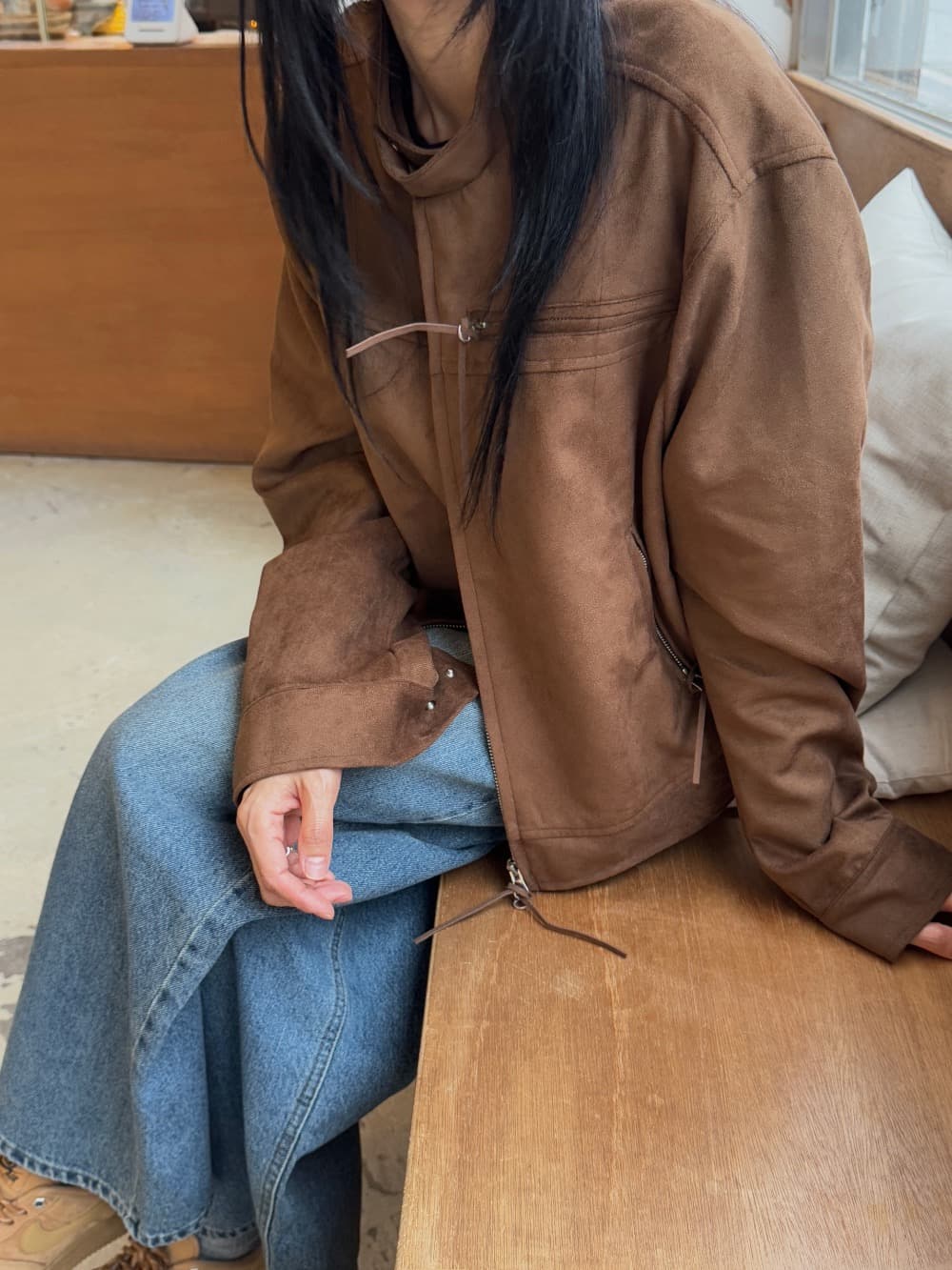 chic 가을 겨울 다용도 사슴 캐시미어 보온 여성 코트 상세 이미지 15