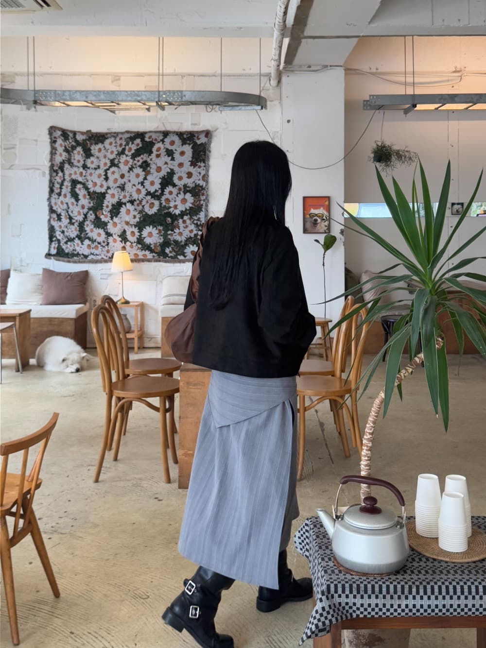 chic 가을 겨울 다용도 사슴 캐시미어 보온 여성 코트 상세 이미지 27