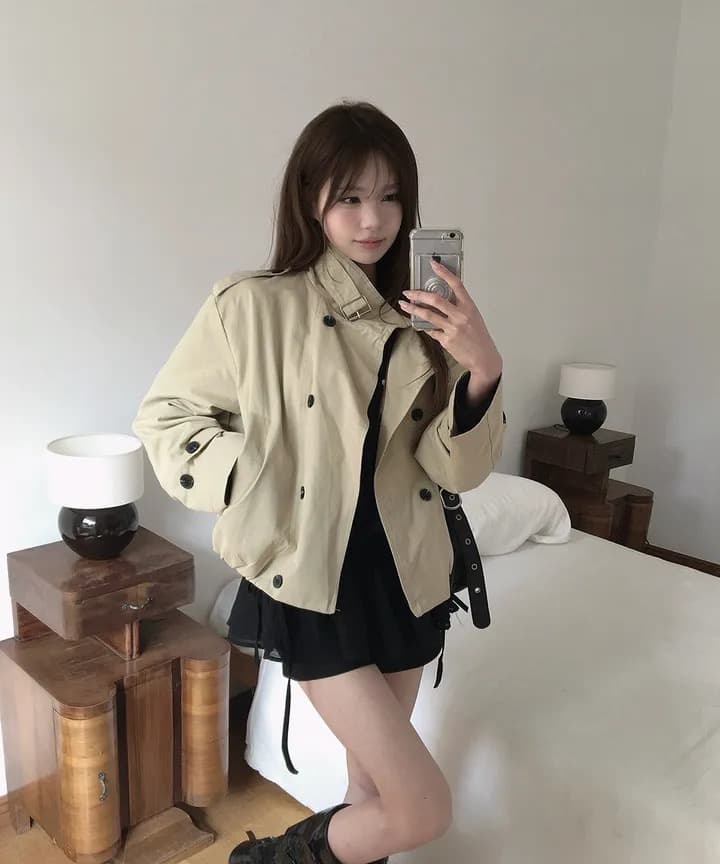 재고 있음 chic 한국 스타일 이중 버튼 재킷 상세 이미지 12