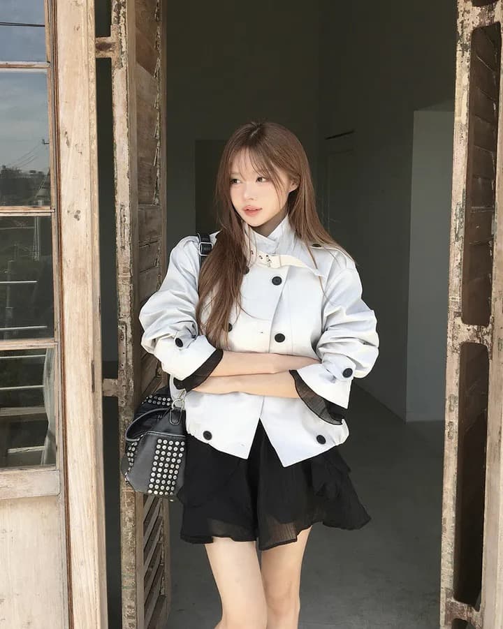 재고 있음 chic 한국 스타일 이중 버튼 재킷 상세 이미지 19