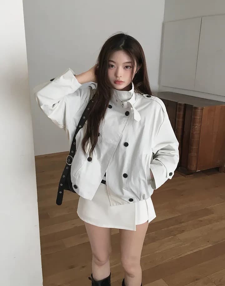 재고 있음 chic 한국 스타일 이중 버튼 재킷 상세 이미지 37