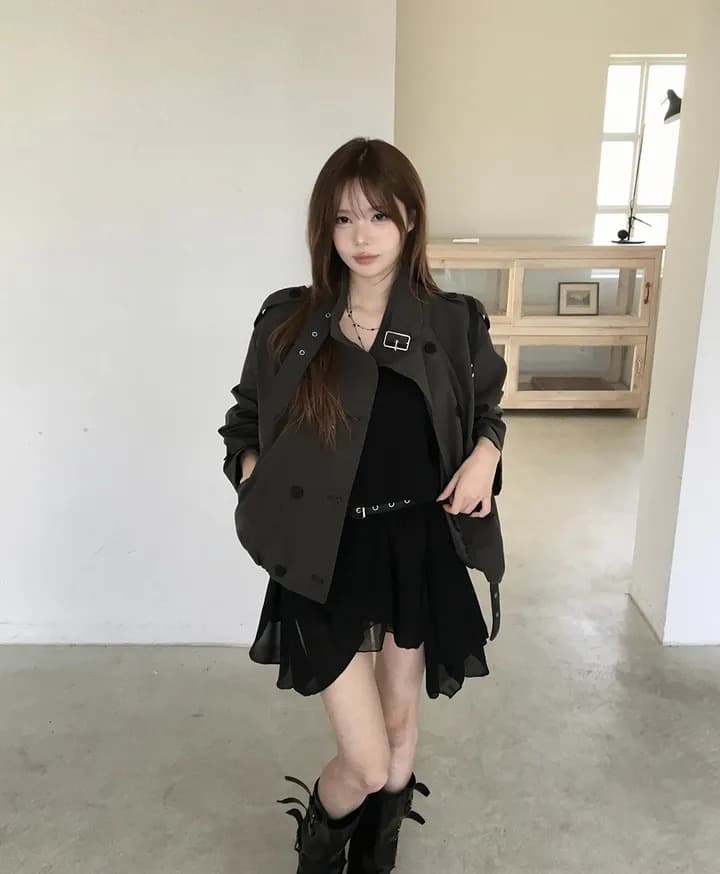 재고 있음 chic 한국 스타일 이중 버튼 재킷 상세 이미지 40