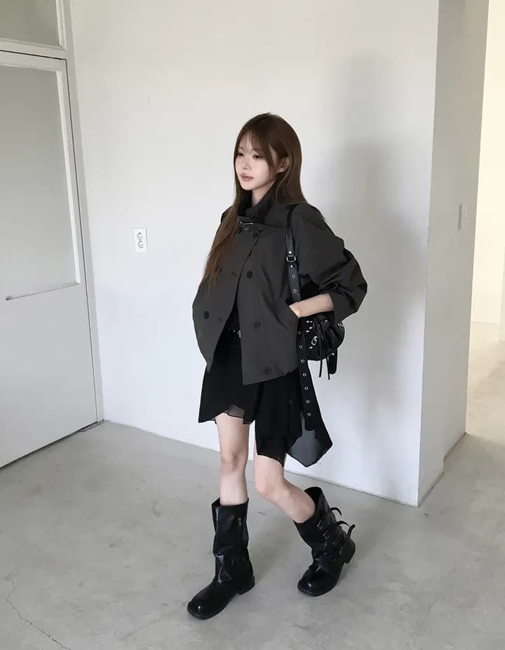 재고 있음 chic 한국 스타일 이중 버튼 재킷 상세 이미지 43