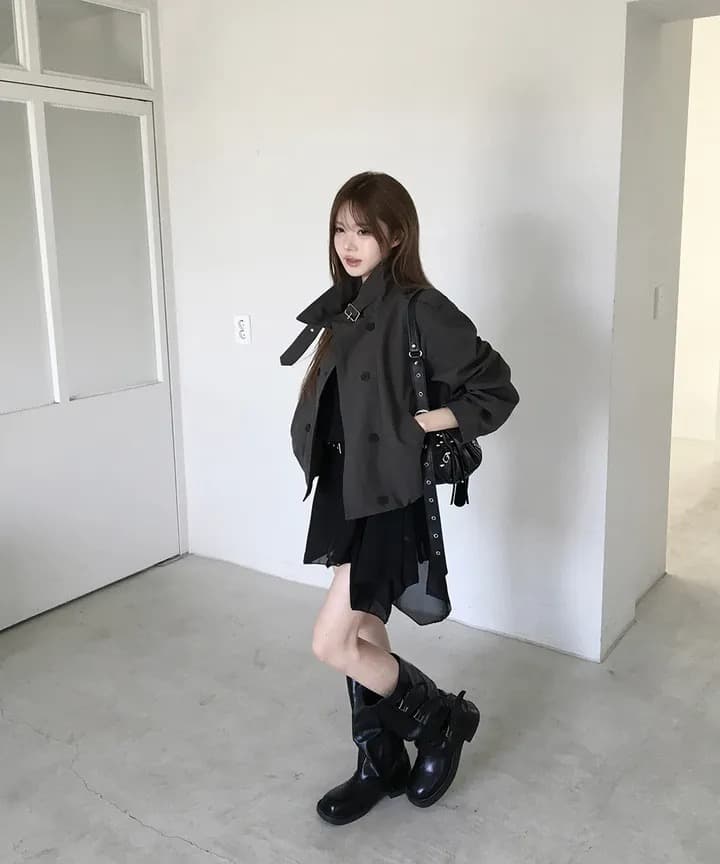 재고 있음 chic 한국 스타일 이중 버튼 재킷 상세 이미지 44