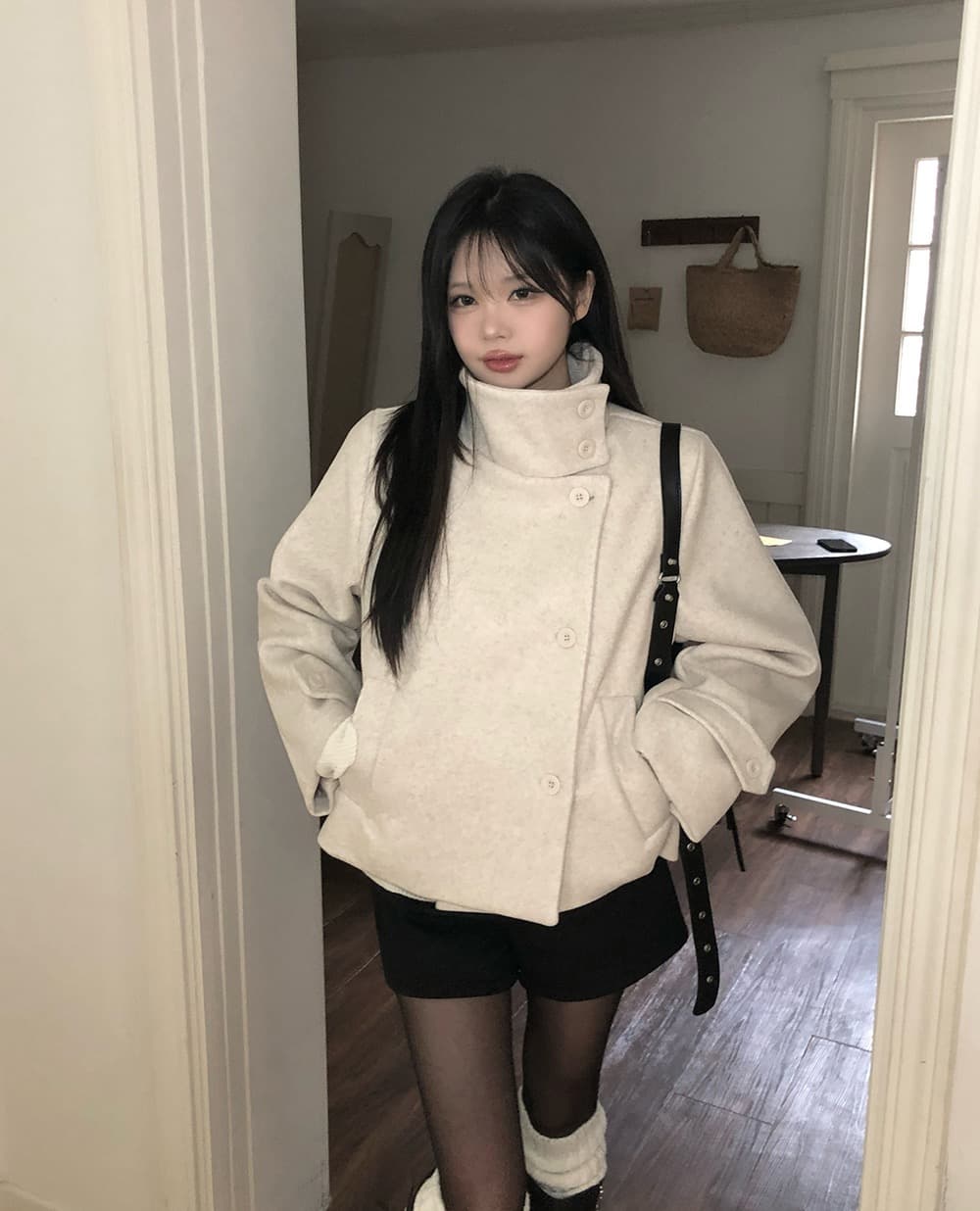 있음 선적 한국 chic 겨울 새로운 스탠드 칼라 플러스 면 두꺼운 단추 보온 자켓 상세 이미지 5