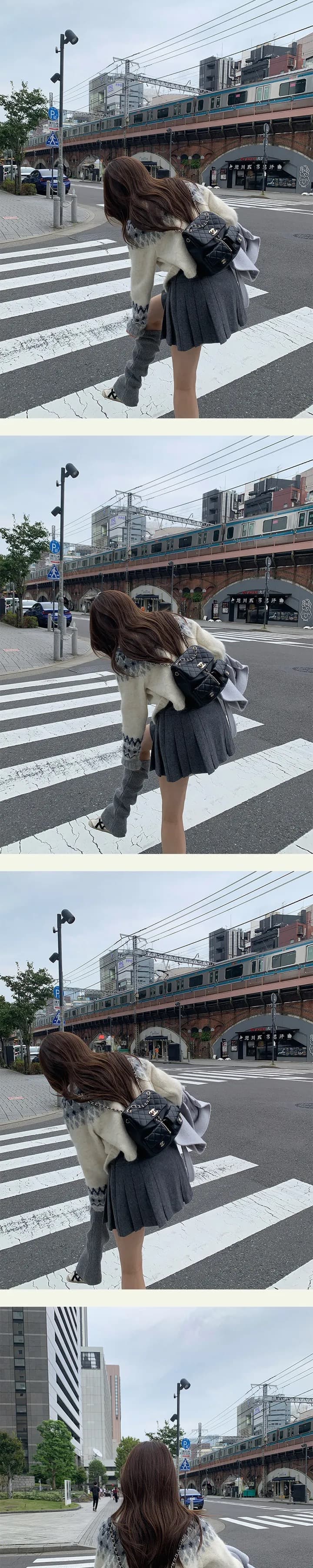있음 선적 한국 ins 레트로 공정한 섬 패턴 스웨터 코트 상세 이미지 16