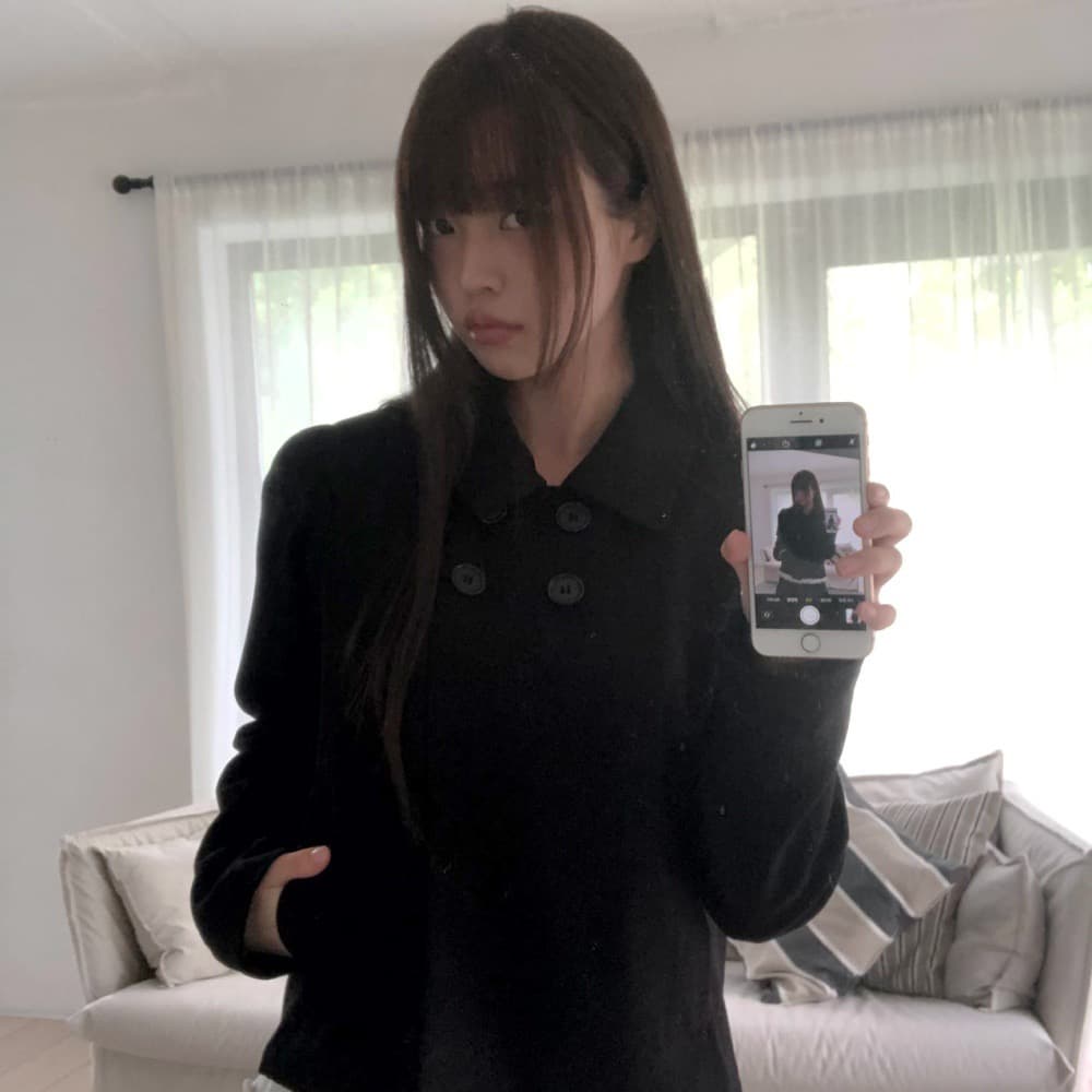 재고 있음 chic 레트로 일본식 작은 대중 폴로 칼라 이중 버튼 재킷 재킷 이미지 3