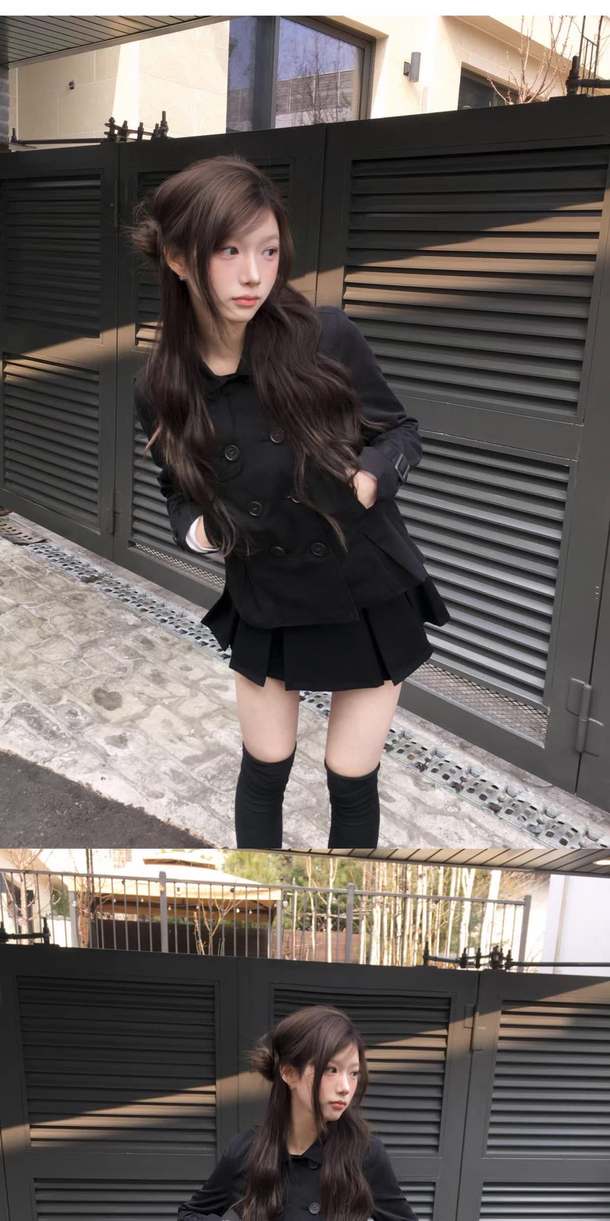 재고 있음 26 한국 새로운 카키 색 이중 버튼 바람막이 여성 허리 수축 다용도 재킷 상세 이미지 16