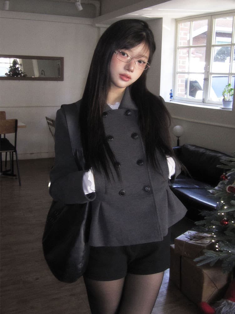 재고 있음 chic 분위기 센스 일본식 jk 학원 센스 슬림해 보이는 단추 세트 계책 좋 은 핏 스타일 정장 재킷 상세 이미지 4