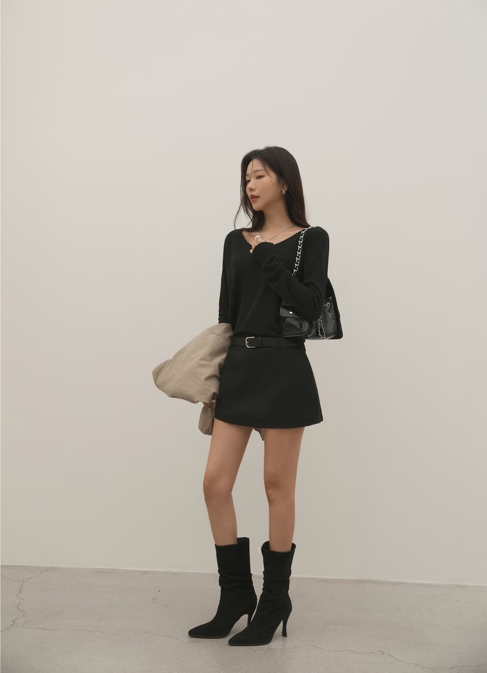 재고 있음 chic 출퇴근 레트로 쇼트 스타일 바람막이 자켓 여성 코트 상세 이미지 5