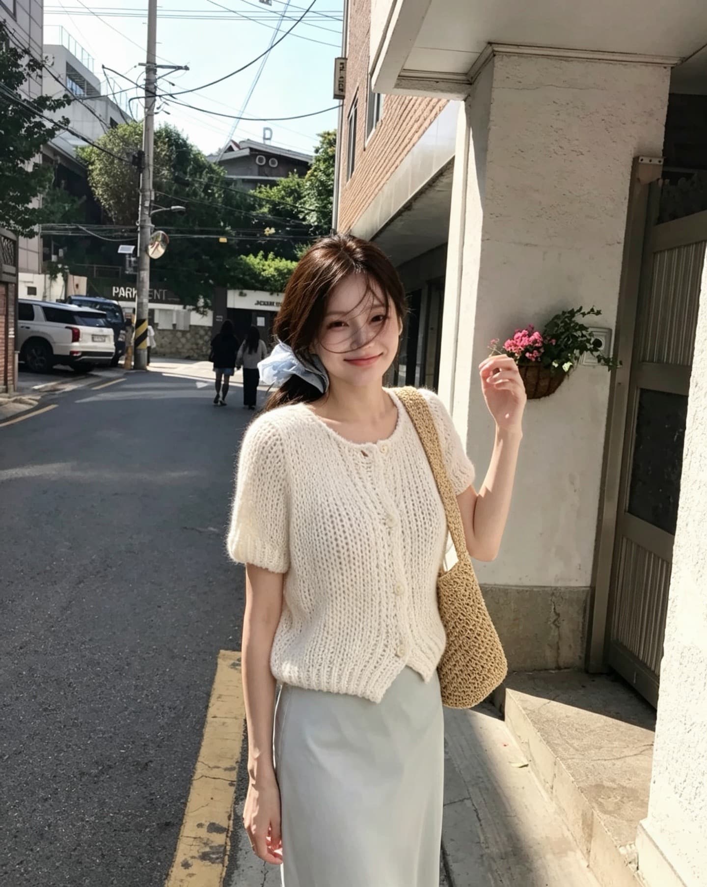 있음 선적 한국 chic 가을 새로운 ins 품격 라운드 넥 반팔 수 있습니다. 스택 가져 가라. 니트 오픈 가디건 상세 이미지 3