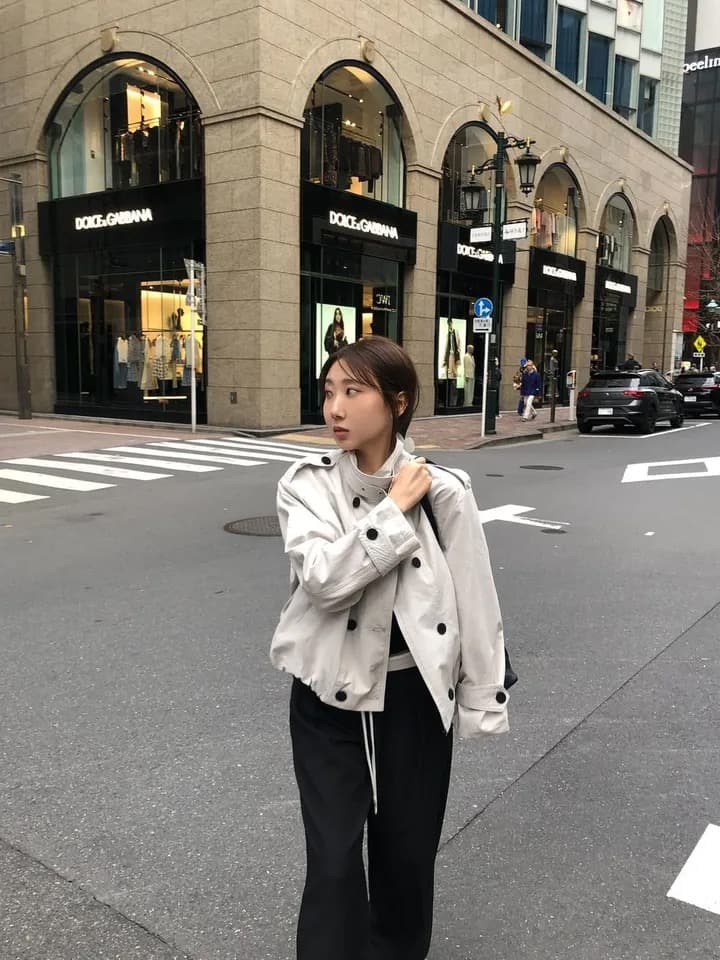 재고 있음 chic 한국 스타일 이중 버튼 재킷 상세 이미지 7