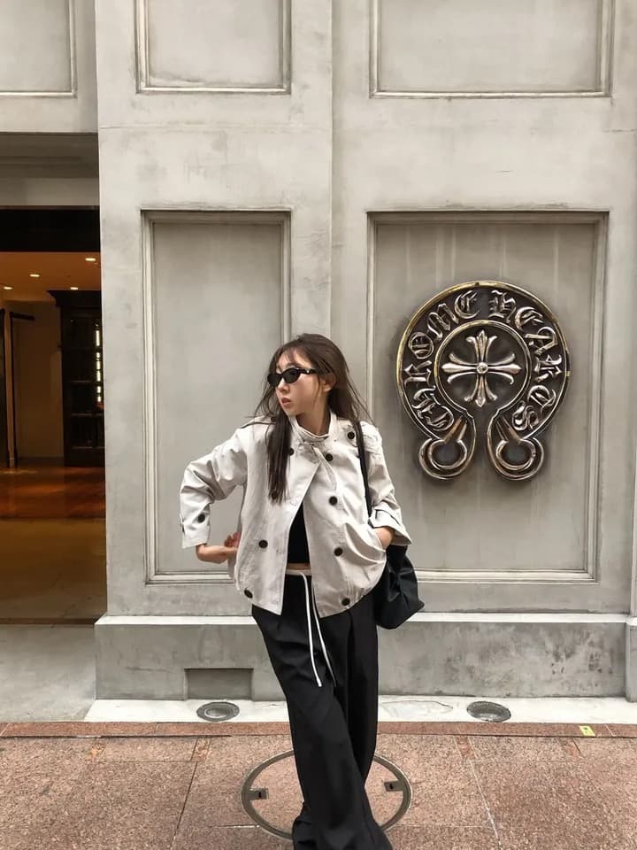 재고 있음 chic 한국 스타일 이중 버튼 재킷 상세 이미지 11